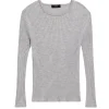 Slim Rib Long Sleeve Top in Frosted Heather Grey