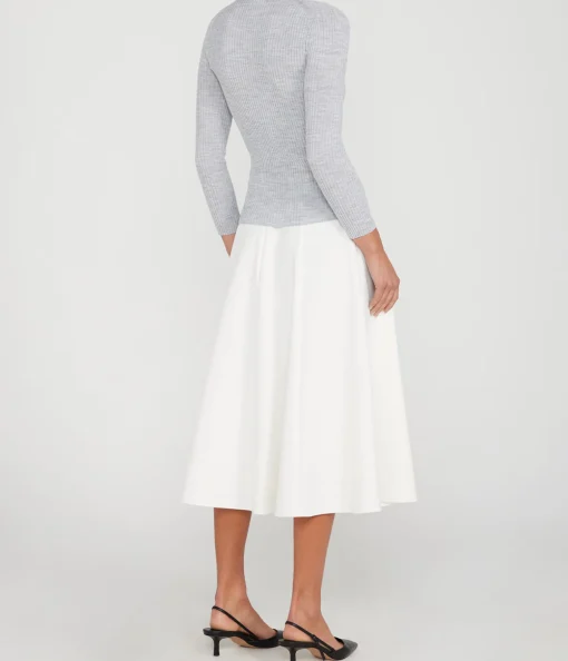 Slim Rib Long Sleeve Top in Frosted Heather Grey