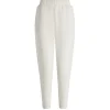 Slim Zip Hem Sweatpant in Ivory Marle