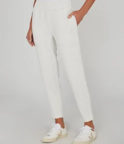 Slim Zip Hem Sweatpant in Ivory Marle