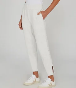 Slim Zip Hem Sweatpant in Ivory Marle
