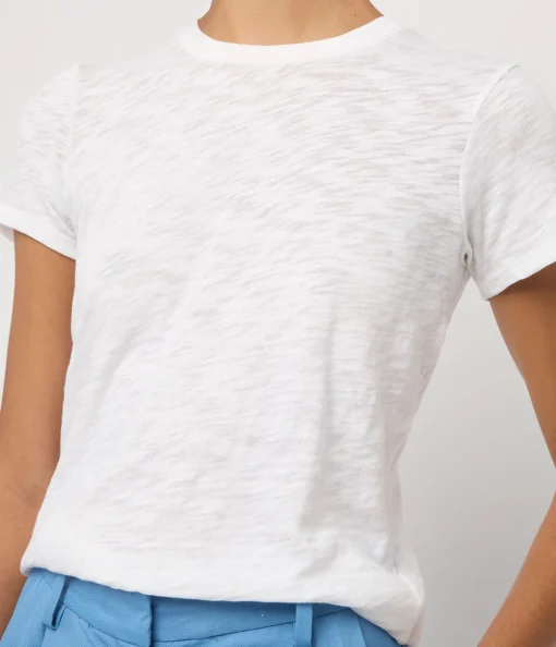 Slub Jersey School Boy Crewneck in White