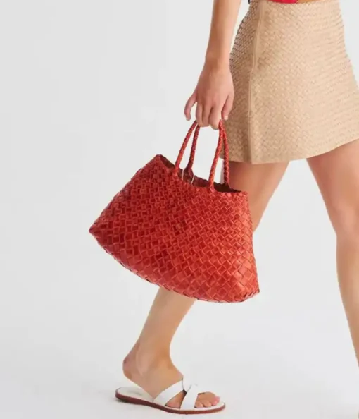 Small Santa Croce Leather Bag in Orange