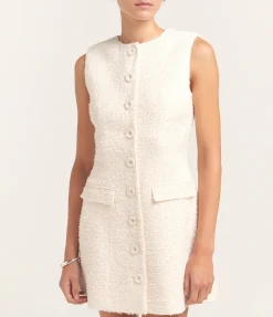 Sofia Tweed Dress in Porcelain