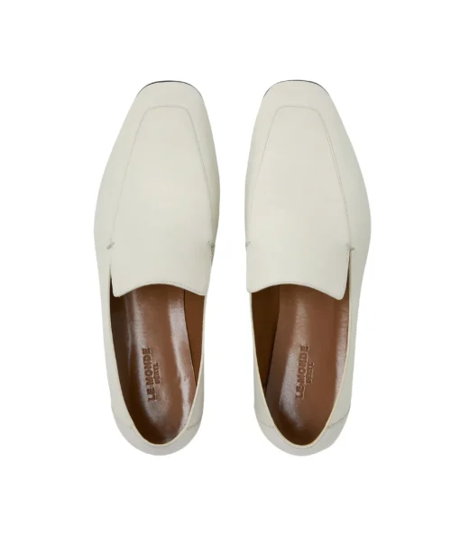 Soft Leather Loafer in Ecru