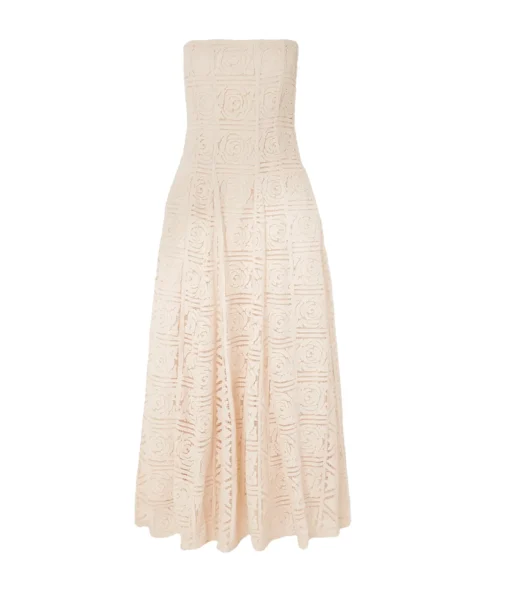 Solia Strapless Dress in Gardenia