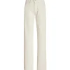 Sophie Long Mid Rise Straight Leg Jean in Cream