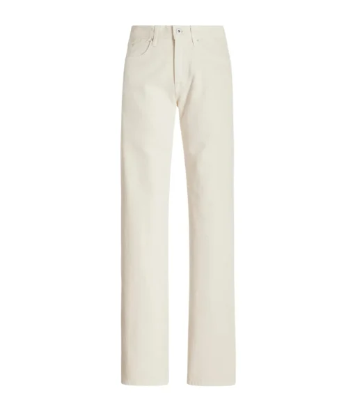 Sophie Long Mid Rise Straight Leg Jean in Cream