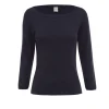 Steffie Boatneck Tee in Navy