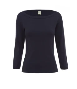 Steffie Boatneck Tee in Navy