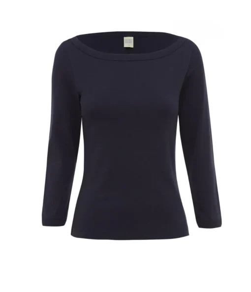 Steffie Boatneck Tee in Navy