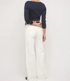 Steffie Boatneck Tee in Navy
