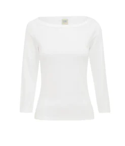 Steffie Boatneck Tee in White