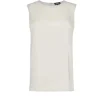Straight Shell Silk Top in Platinum