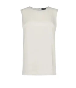 Straight Shell Silk Top in Platinum
