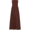 Strapless Knit Cotton Dress in Java