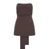 Strapless Tie Back Top in Chocolate Plum