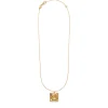Swirly Square Necklace in Gold