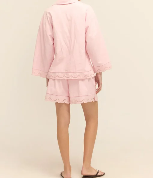 Table Cloth Lace Top in Ballet Pink