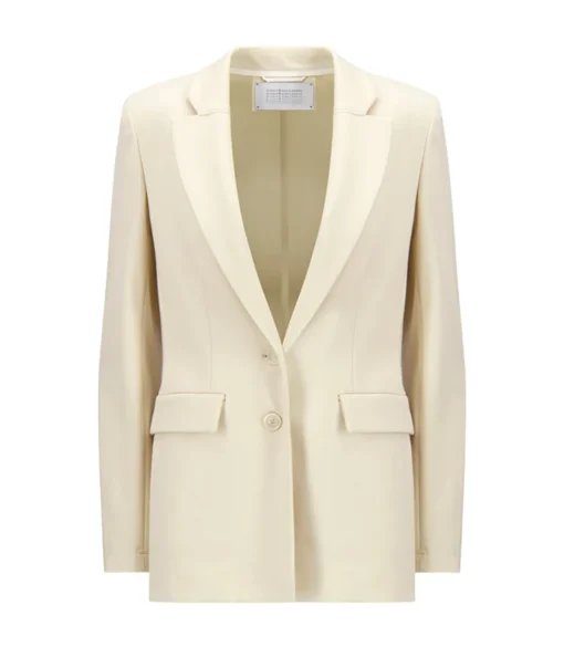 Tailored Techno Viscose Blazer in Ivory
