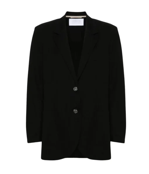 Tailored Techno Viscose Blazer in Black