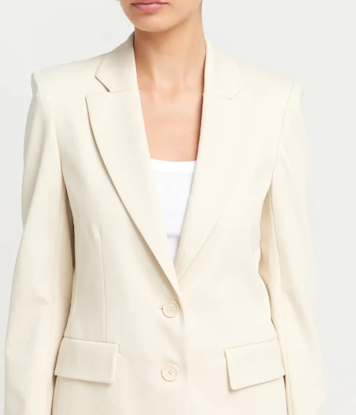 Tailored Techno Viscose Blazer in Ivory