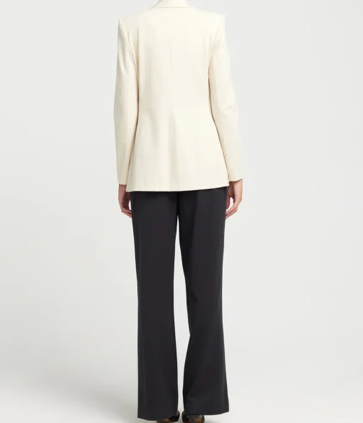 Tailored Techno Viscose Blazer in Ivory
