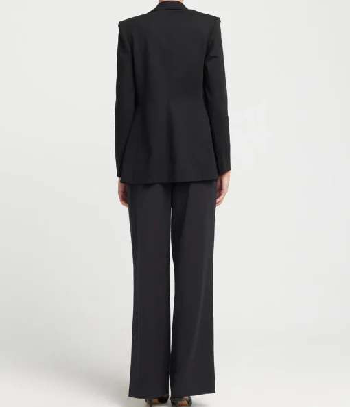 Tailored Techno Viscose Blazer in Black
