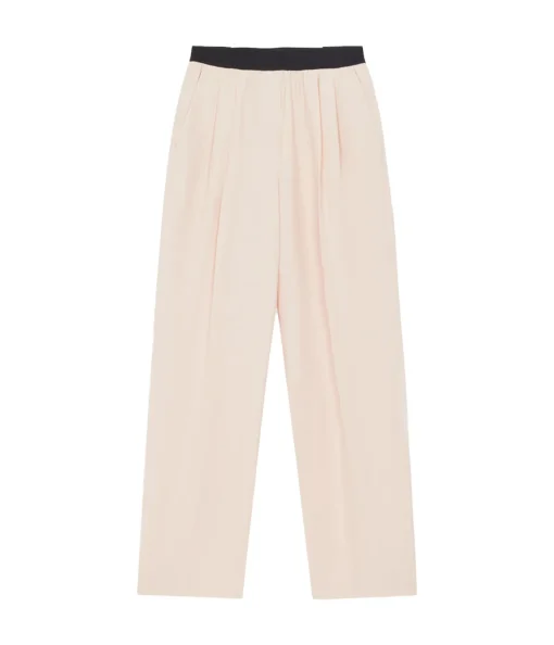 Takaroa Elastic Pants in Cream Rose