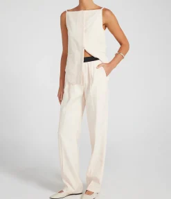 Takaroa Elastic Pants in Cream Rose
