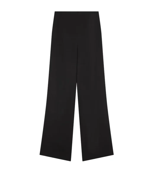 Talia Straight Leg Wool Pants in Black