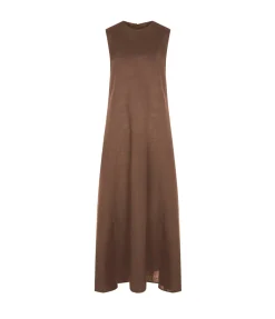 Talin Linen Dress in Sepia