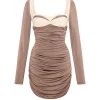 Talullah Contrast Mini Dress in Concrete and Cream