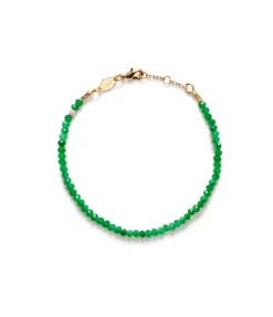 Tan Line Bracelet in Green Jade