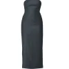 Tandi Wool Midi Dress in Grey Pinstripe