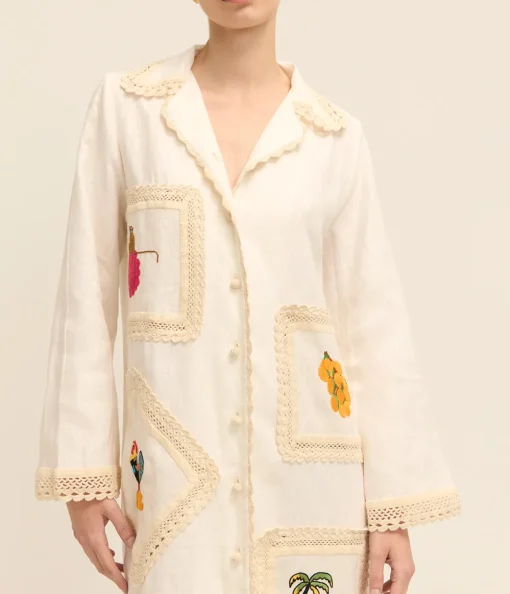 Teddy Shirtdress in Cream