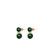 The Hannah Earrings in Green Agate