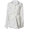 The LA Linen Cupro Mini Wrap Dress in White