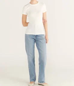 The Pointelle Tee in White