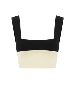 Theo Crop Top in Cream and Black
