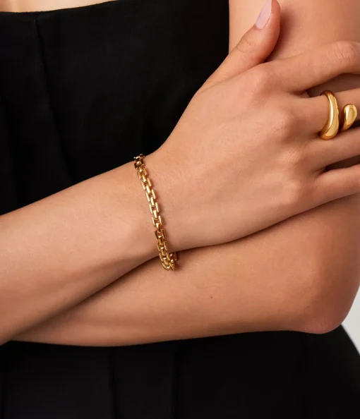 Timepiece Link Chain Bracelet in Gold