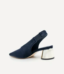 Toro Slingback Heel in Navy