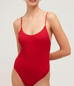 Trentasei Rib One Piece in Red