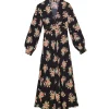 Trula Long Sleeve Dress in Tulip Cloud Black