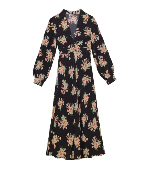 Trula Long Sleeve Dress in Tulip Cloud Black