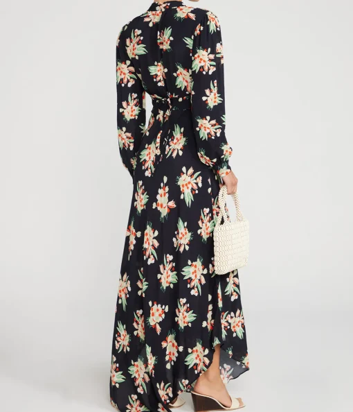 Trula Long Sleeve Dress in Tulip Cloud Black