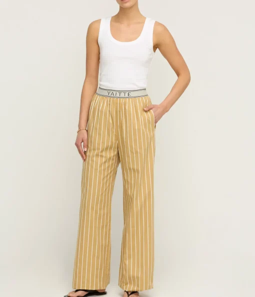 Tulum Striped Trouser in Mustard
