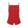Una Square Neck Top in Rouge