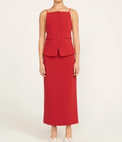 Una Square Neck Top in Rouge
