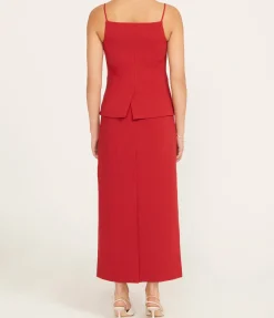 Una Square Neck Top in Rouge